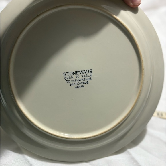 Vintage Stoneware Floral Patterned Ceramic Plate - Picture 4 of 4